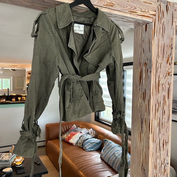 Anine Bing  cropped Khaki Utility Jacket size large - Picture 1 of 4